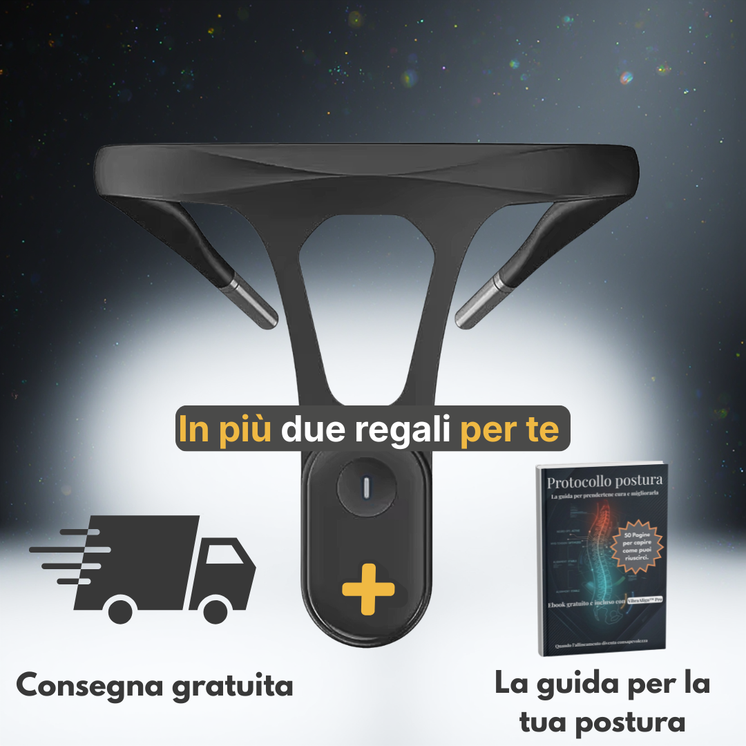 VibraAlign™️ Pro - Riconosce la tua postura e ti avvisa quando ti incurvi.